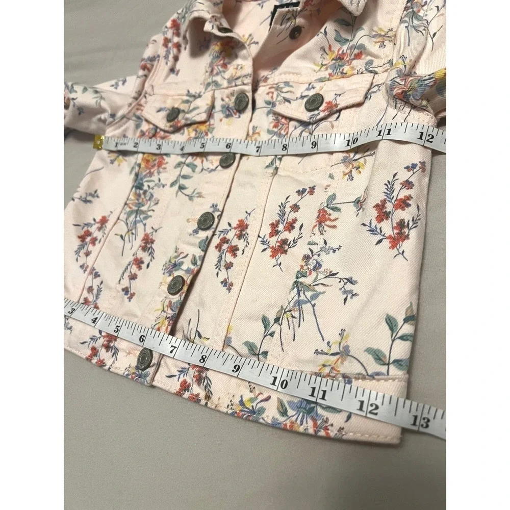 Gap Kids Pink Floral Denim Trucker Jacket Toddler Girls 4T‎ Botanical Print